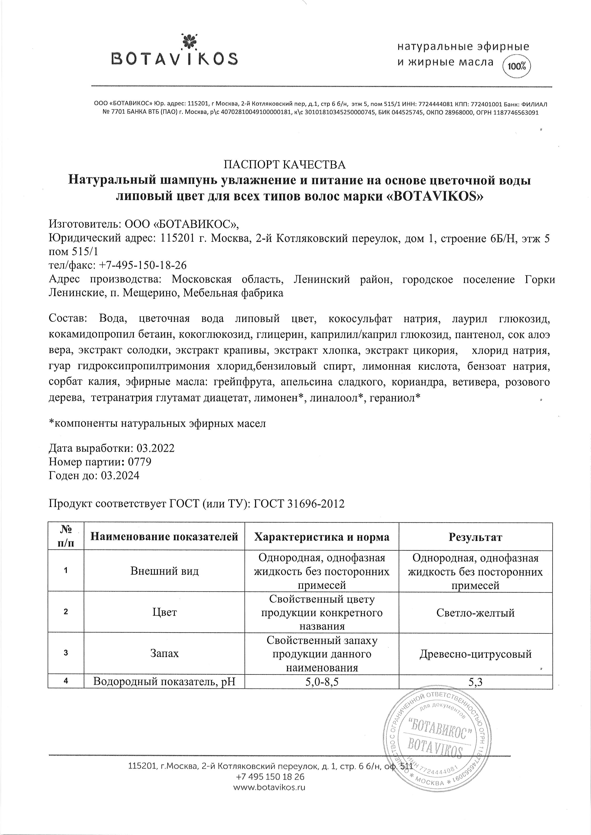 Паспорт №032022